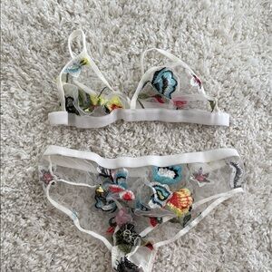 NASTYGAL Floral Embroidered Lingerie Set